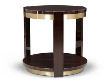 PARKER - Round ebony high side table by JOSÉ LEITE DE CASTRO - view 2